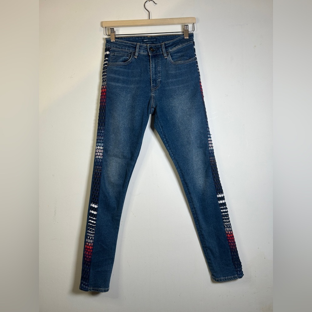 Levis 721 Made & Crafted High Rise Unique Woven Side Detail Size 27/30 - Picture 14 of 16